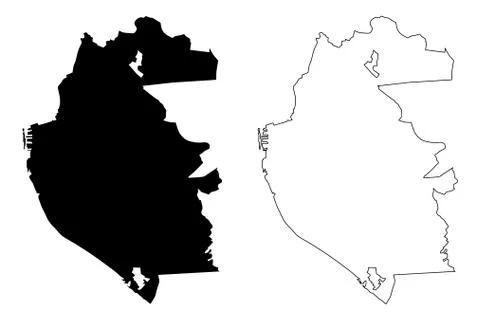 Liverpool City (United Kingdom of Great Britain and Northern Ireland, UK) map Stock Illustration