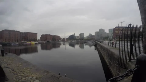 Liverpool Docks Timelapse in Rain Stock Footage 160258744