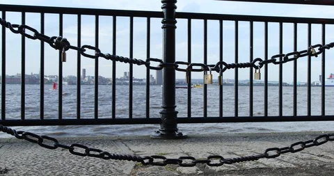 Liverpool Love Locks Stock Footage 101490440