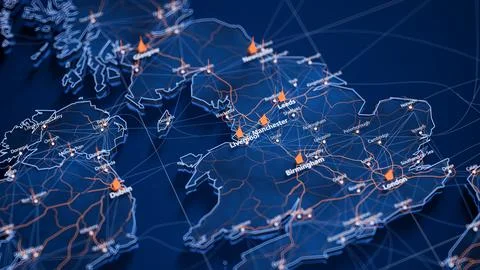 Liverpool map big data visualization. Futuristic map infographic of city in Illustrazione stock