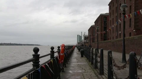 Liverpool River Mersey Waterfront Stock Footage 79743496