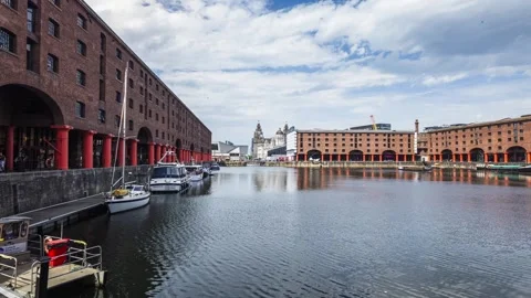 Liverpool Royal Albert Dock Motion Lapse Cityscape Stock Footage 337430662