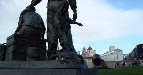Liverpool statues Stock Footage 101489974
