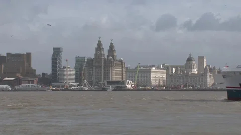 Liverpool Waterfront &amp; Ferry Video stock 79734761