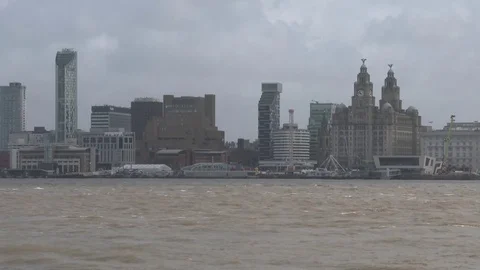 Liverpool Waterfront Skyline Stock Footage 79742866