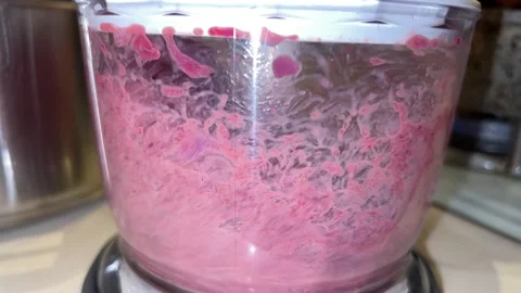 Livers are mixed in the mixer Video stock 221272097