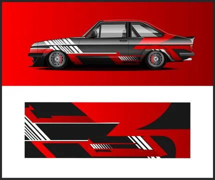 Livery wrap design vector Graphics, for vehicle vinyl wrap sport car Stock Illustration
