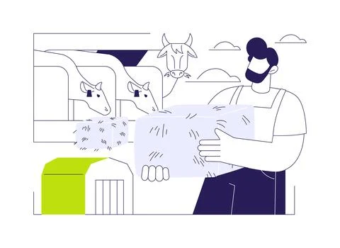 Livestock feed optimization abstract concept vector illustration. Stockillustratie