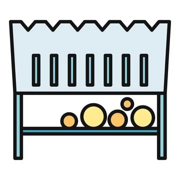 Livestock feeder icon containing feed pellets illustration Stock Illustration