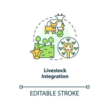 Livestock integration concept icon 스톡 일러스트