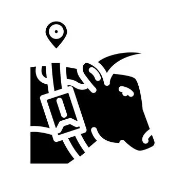 Livestock tracker agri tech glyph icon vector illustration Illustrazione stock