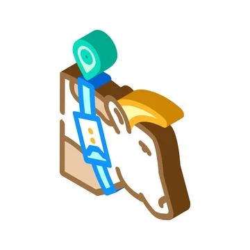 Livestock tracker agri tech isometric icon vector illustration Stock Illustration