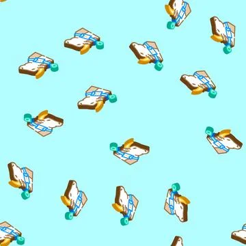 Livestock tracker agri tech isometric icon seamless pattern 스톡 일러스트