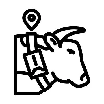 Livestock tracker agri tech line icon vector illustration Illustrazione stock