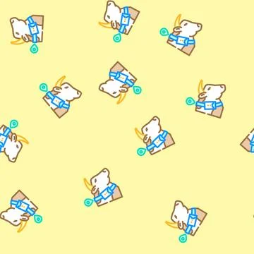 Livestock tracker agri tech vector seamless pattern 스톡 일러스트