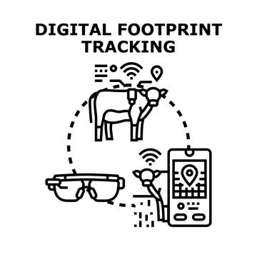 Livestock tracking using smart farm technology イラスト素材