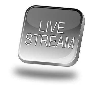 Livestream Button - 3D illustration Illustrazione stock