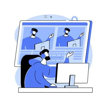 Livestream software abstract concept vector illustration. Ilustração Stock