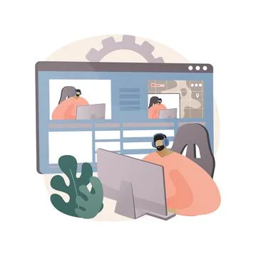 Livestream software abstract concept vector illustration. Stock Illustration
