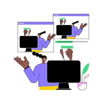 Livestream software abstract concept vector illustration. Ilustração Stock