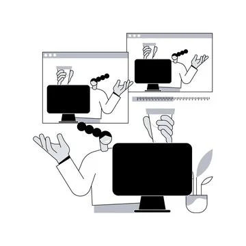 Livestream software abstract concept vector illustration. Ilustração Stock