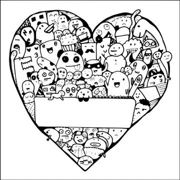 Living and object in heart shape Stock Illustration