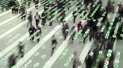 Living in a data matrix city. Stock Footage 58097699