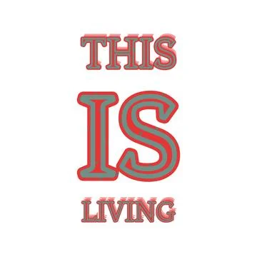 THIS IS LIVING masked text design featuring mixed scale tablet capsule texture p 스톡 일러스트
