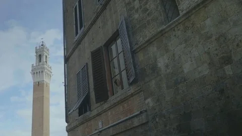 Living near the Campanile in Siena Italy - 29,97FPS NTSC Stock Footage