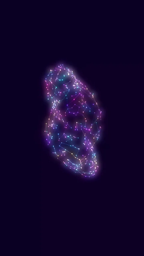 Living Plexus Neon Network Loop in Vertical Motion Stock Footage 346569720