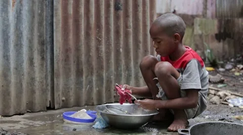 Living in Poverty Stock Footage 40591978