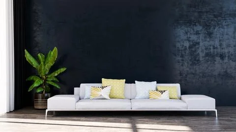 Living room 3d render Stock Illustration