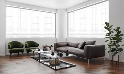 Living room 3d render Stock Illustration