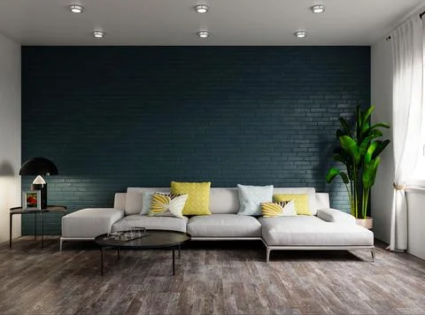 Living room 3d render Stock Illustration
