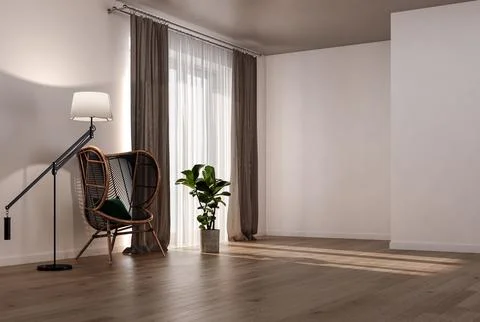 Living room 3d render Stock Illustration