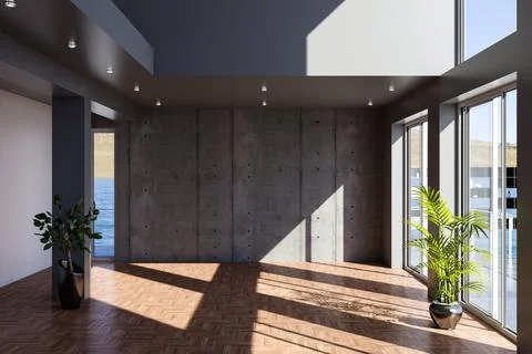Living room 3d render Illustrazione stock