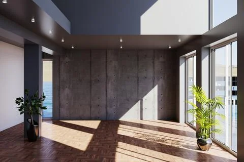 Living room 3d render Stock Illustration