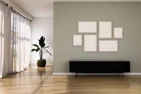 Living room 3d render Stock Illustration