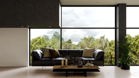 Living room 3d render Stock Illustration