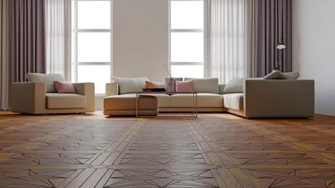 Living room 3d render Stock Illustration