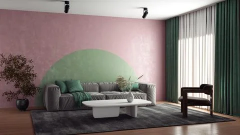Living room 3d render Stock Illustration