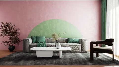 Living room 3d render Stock Illustration