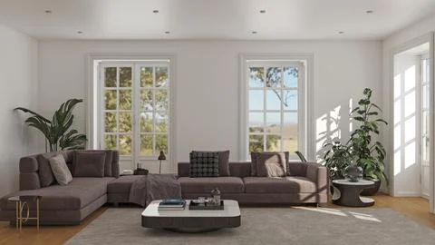 Living room 3d render Stock Illustration