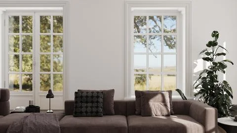 Living room 3d render Stock Illustration