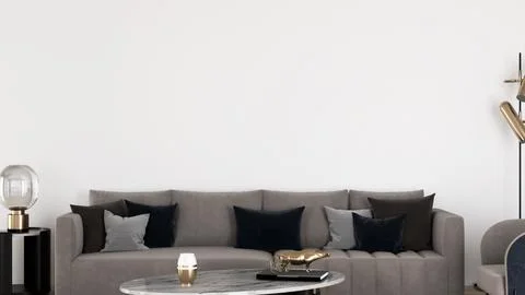 Living room 3d render Stock Illustration