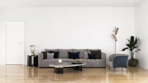 Living room 3d render Stock Illustration