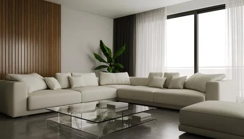 Living room 3d render Stock Illustration