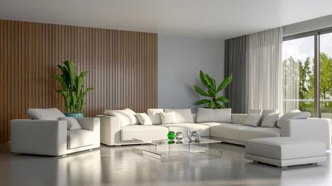 Living room 3d render Stock Illustration