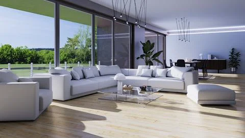 Living room 3d render Stock Illustration