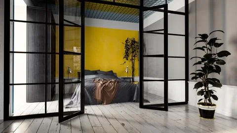 Living room 3d render Stock Illustration